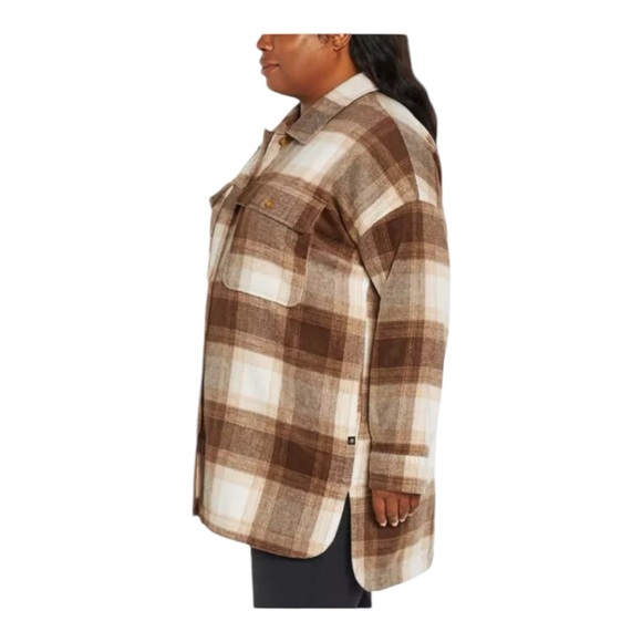 Banana Republic Ladies' Shirt Jacket - BROWN PLAID SIZE XXL - Picture 2 of 15